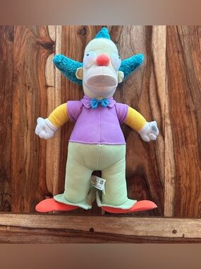 Nanco The Simpsons 2005 Krusty The Clown Plush 16” Vintage Stuffed Clown